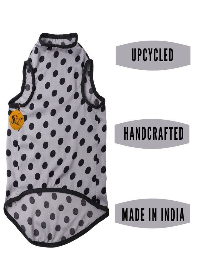 سايج سكوير تيشيرت للكلاب مطبوع عليه رسومات مربعة مميزة، تيشيرت عصري للكلاب، فائق النعومة وخفيف الوزن، مريح، ملابس للكلاب تسمح بمرور الهواء، زي عصري (مقاس كبير جدًا - 26 بوصة) (رمادي منقط) - Image 3